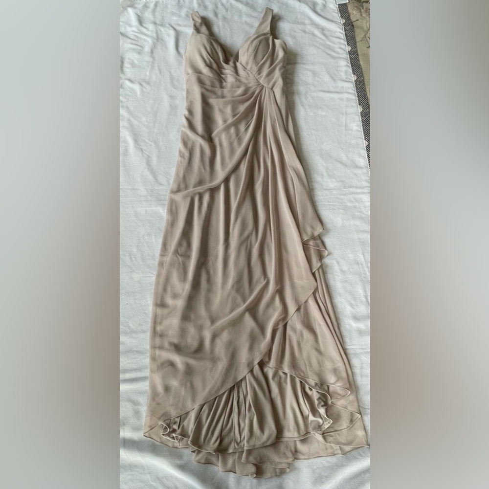 NWT - Blush Color Ruched Asymmetrical Gown with Sweetheart Neckline - Size 16. - Picture 10 of 13